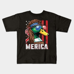 Patriotic Mallard Duck Kids T-Shirt